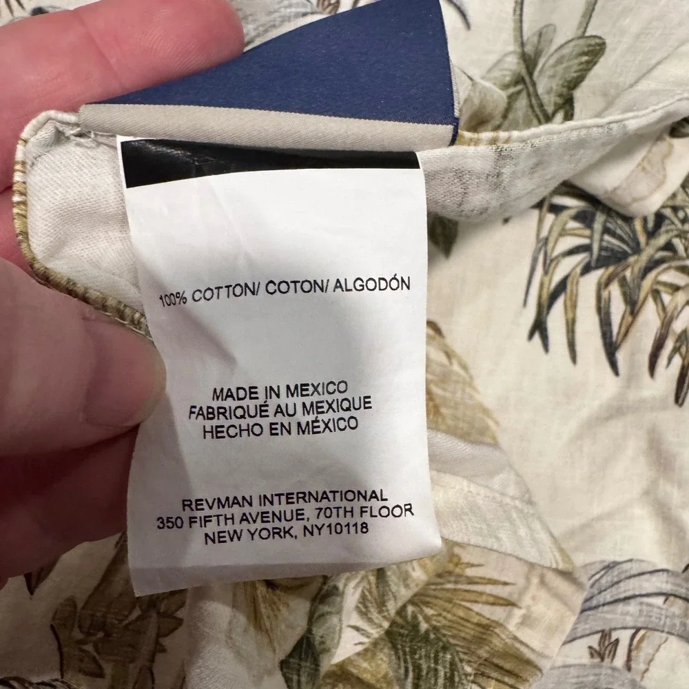 Set of 2 Tommy Bahama Classic Botanical Print King Size Pillowcases Tropical